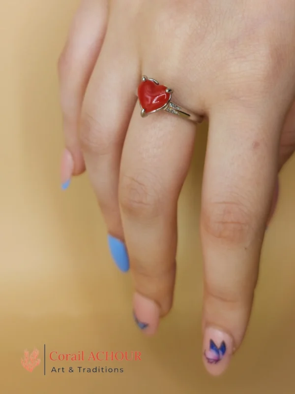 Bague en Argent 925 et Corail rouge 028 – Image 4