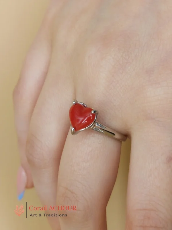 Bague en Argent 925 et Corail rouge 028 – Image 3