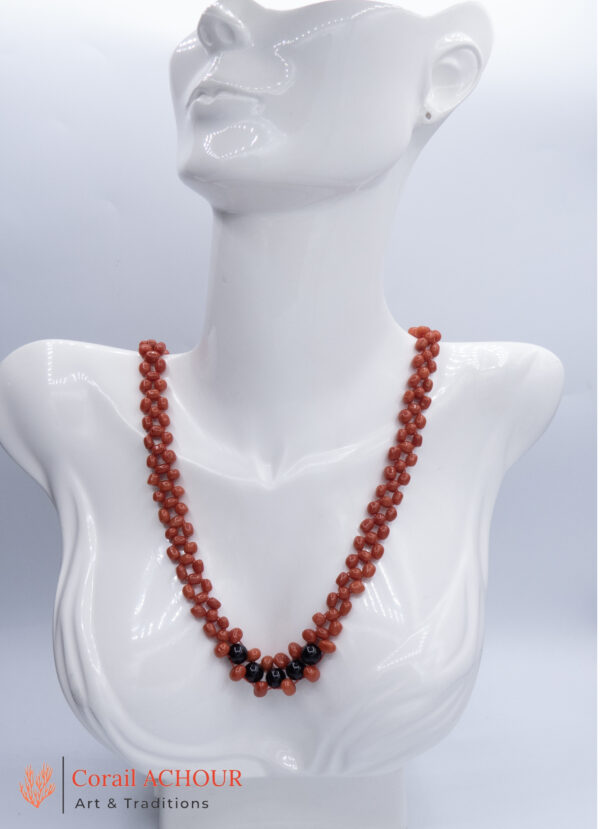 Collier en Corail rouge bille Bl01 – Image 3