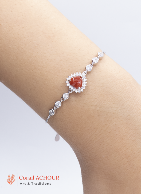 Bracelet en Corail rouge 0010 et argent