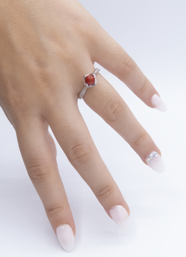 Bague en Argent 925 et Corail rouge 010 – Image 4