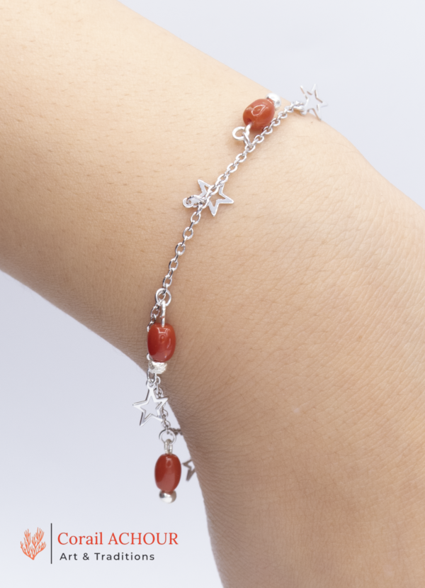 Bracelet en Corail rouge 0015 et argents