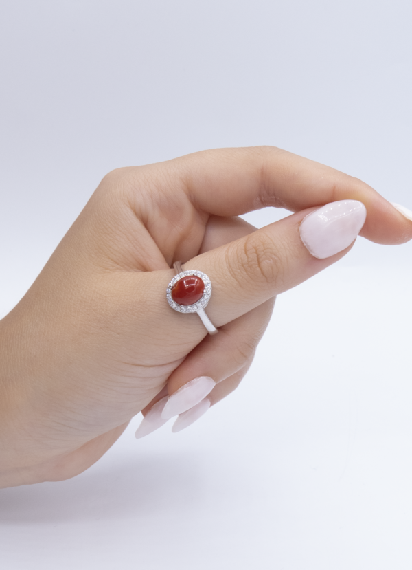 Bague en Argent 925 et Corail rouge 016 – Image 3