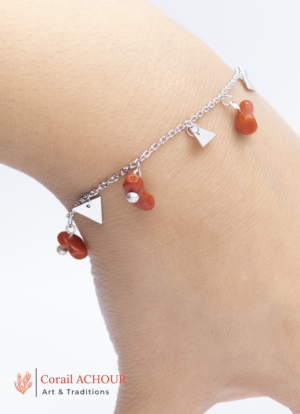 Bracelet en Corail rouge 0018 et argents