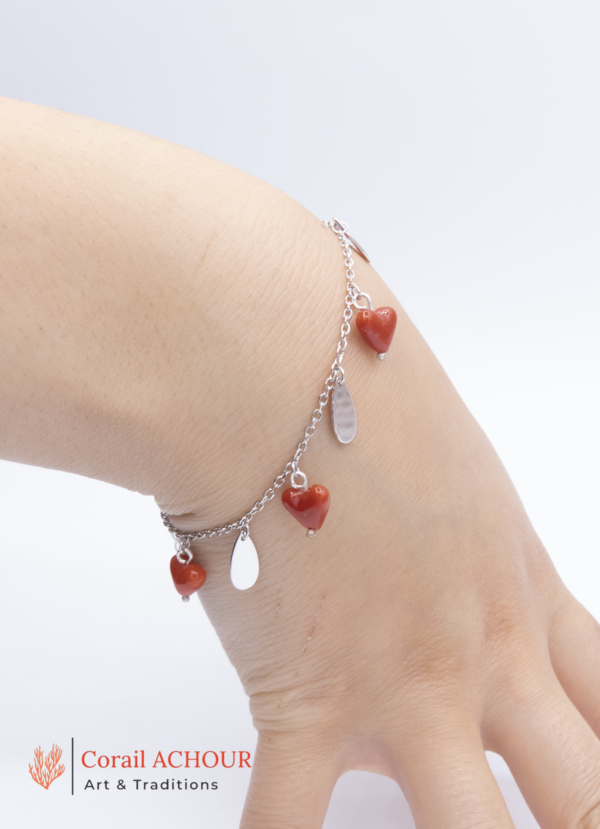 Bracelet en Corail rouge 0002 et argent