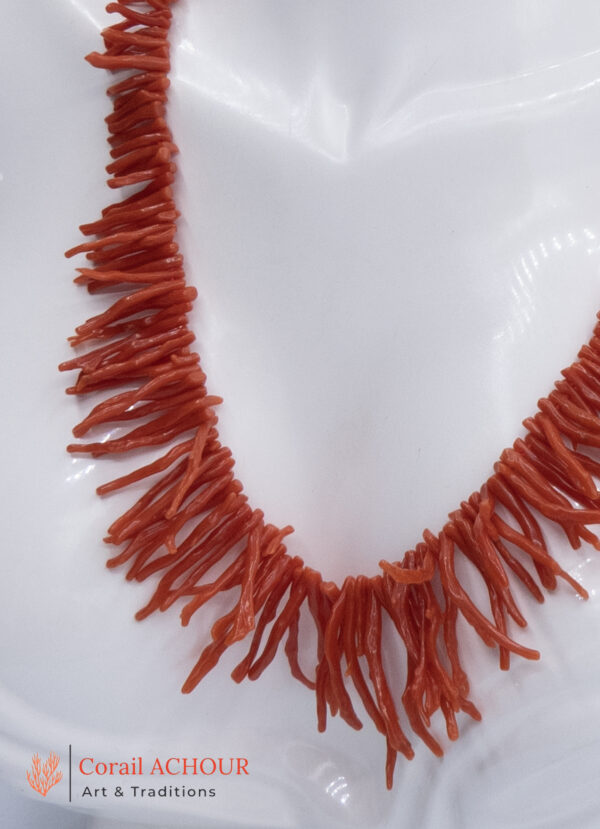 Collier en Corail rouge frange – Image 5