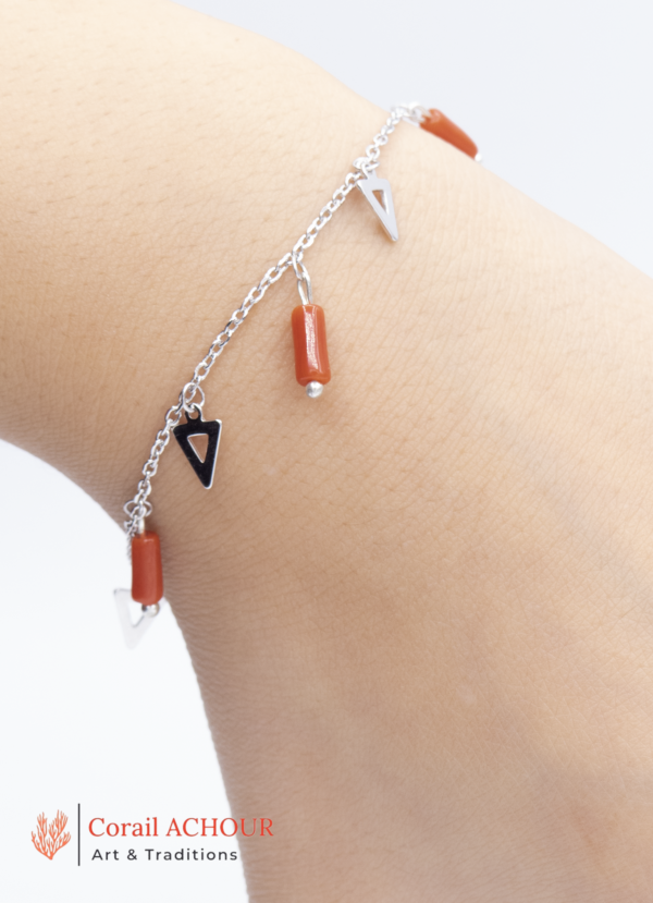 Bracelet en Corail rouge 0020 et argent