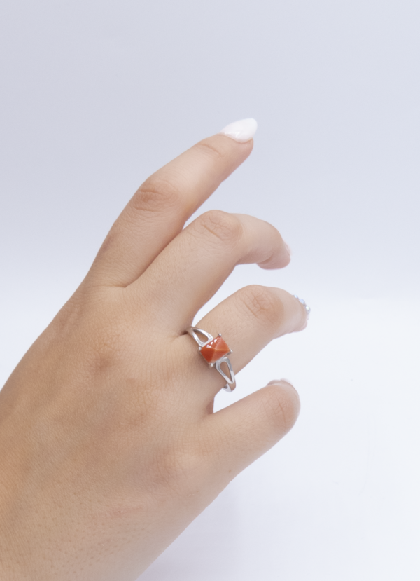 Bague en Argent 925 et Corail rouge 021 – Image 3