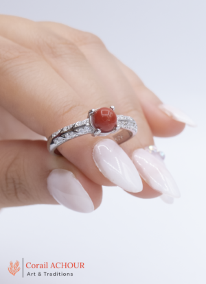 Bague en Argent 925 et Corail rouge 025 SW