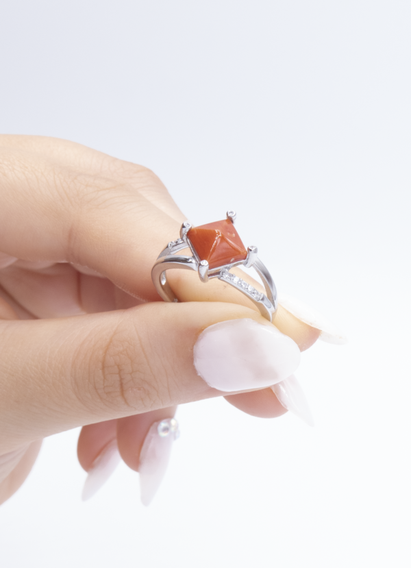 Bague en Argent 925 et Corail rouge 029 – Image 3