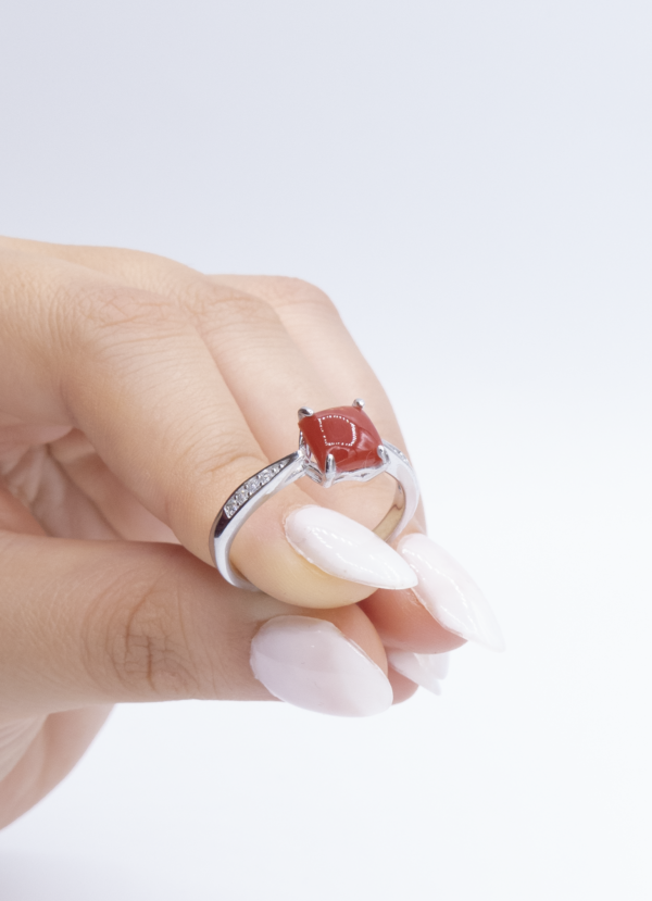 Bague en Argent 925 et Corail rouge 031 – Image 2