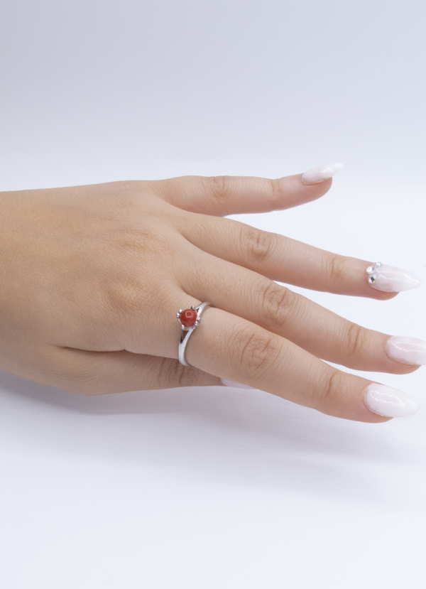 Bague en Argent 925 et Corail rouge 034 – Image 2