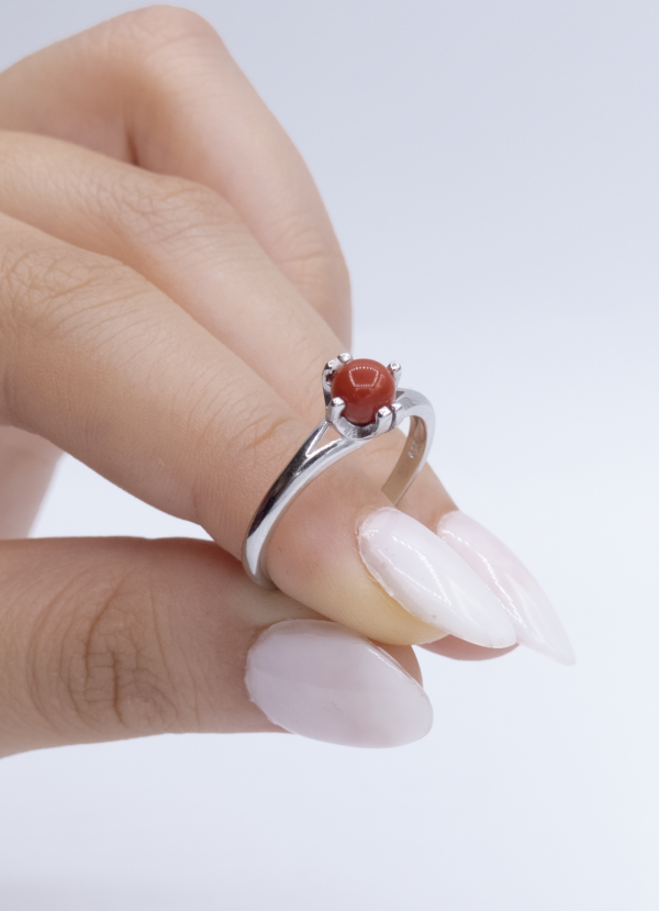 Bague en Argent 925 et Corail rouge 034 – Image 3