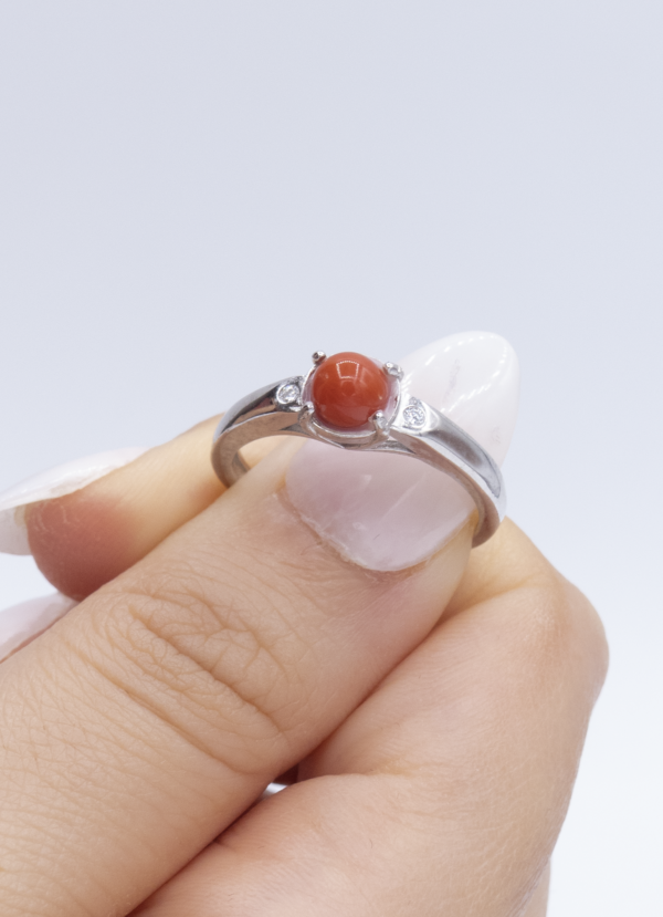 Bague en Argent 925 et Corail rouge 035 – Image 2