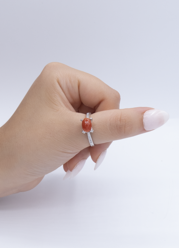 Bague en Argent 925 et Corail rouge 036 – Image 3