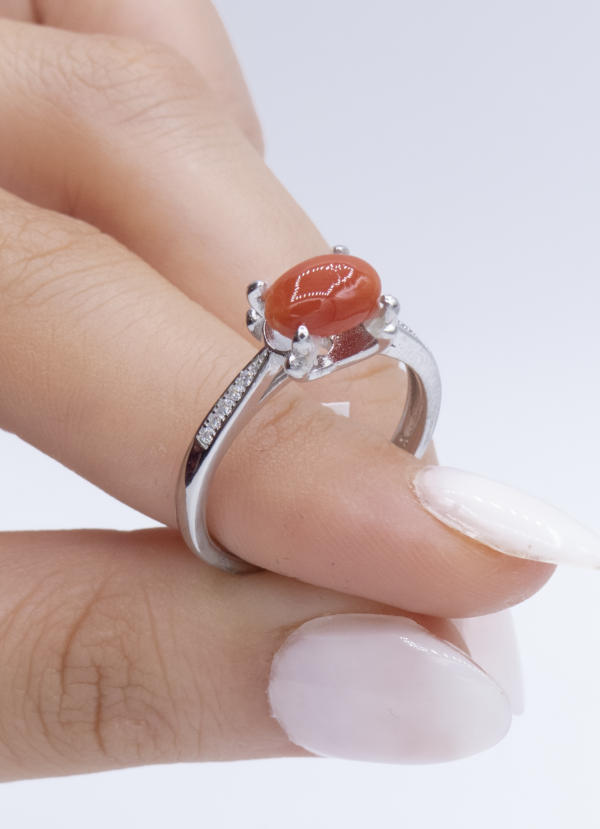 Bague en Argent 925 et Corail rouge 036 – Image 2