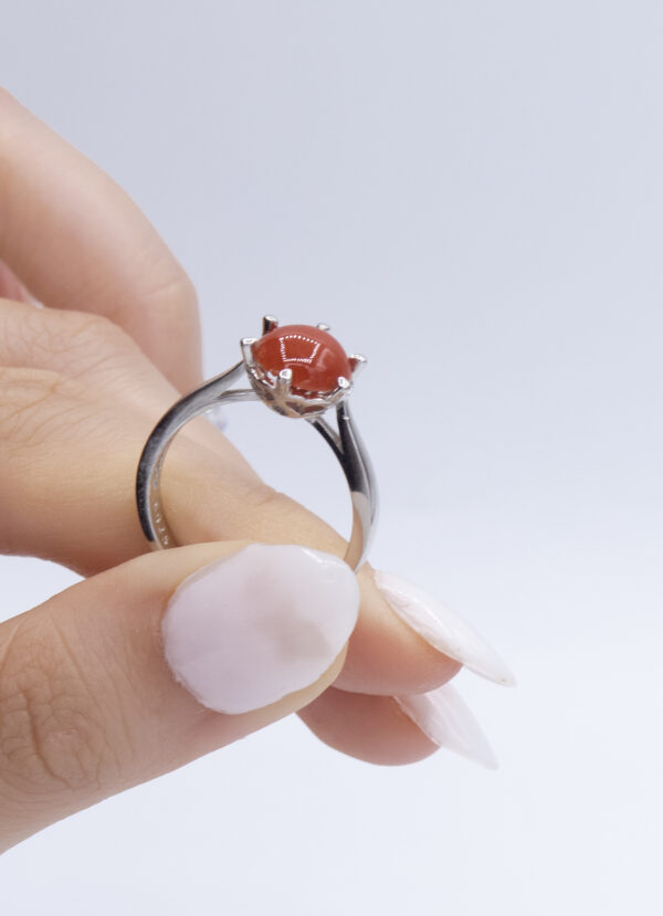 Bague en Argent 925 et Corail rouge 043 – Image 3