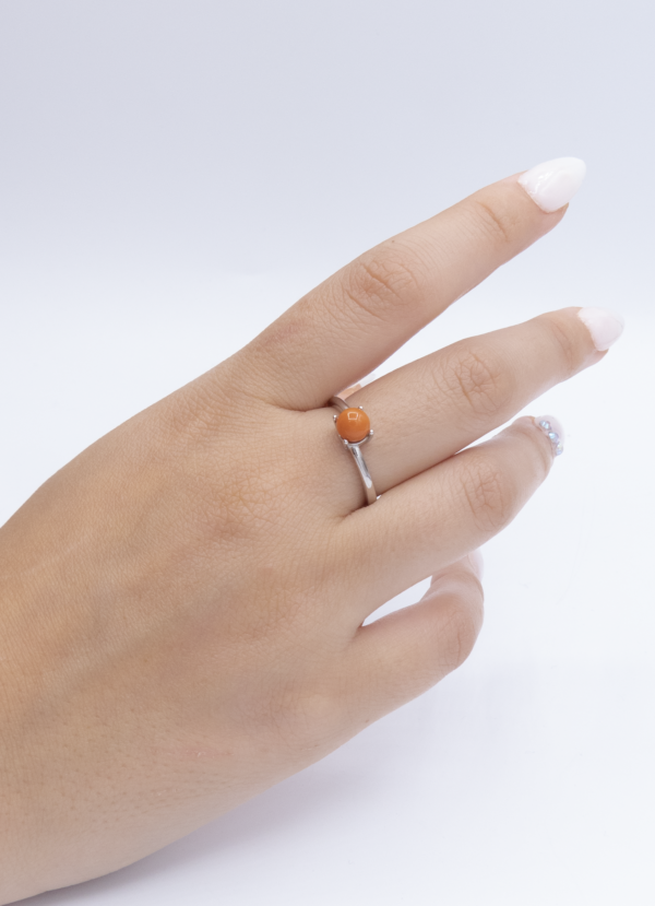 Bague en Argent 925 et Corail rouge 050 – Image 3