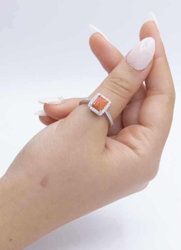 Bague en Argent 925 et Corail rouge 052 – Image 3