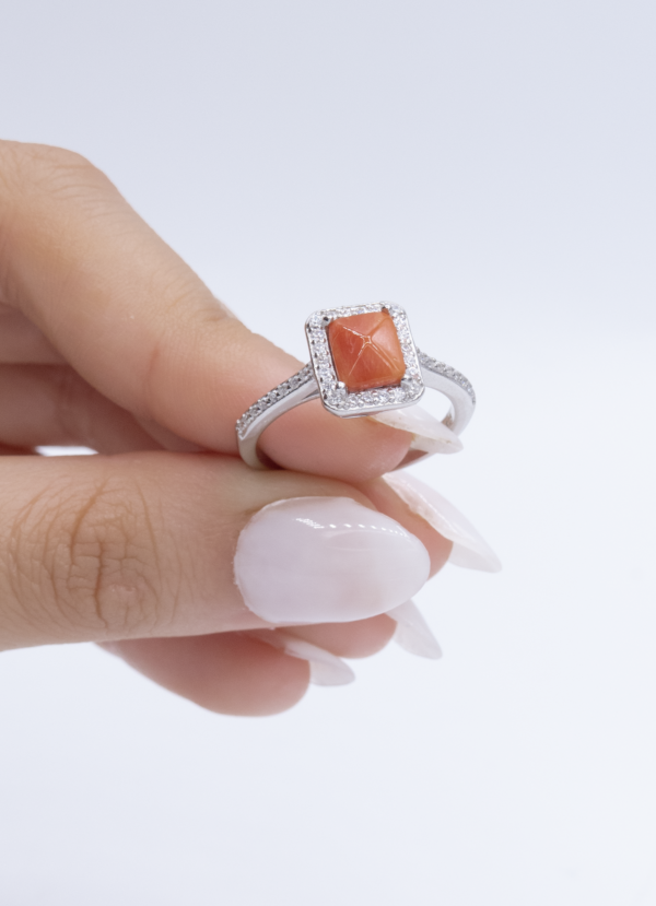 Bague en Argent 925 et Corail rouge 052 – Image 2