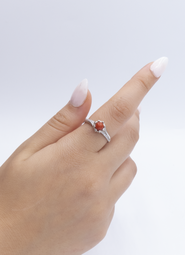 Bague en Argent 925 et Corail rouge 054 – Image 3