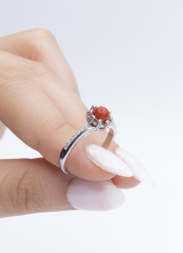 Bague en Argent 925 et Corail rouge 054 – Image 4