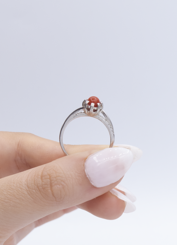 Bague en Argent 925 et Corail rouge 054 – Image 2