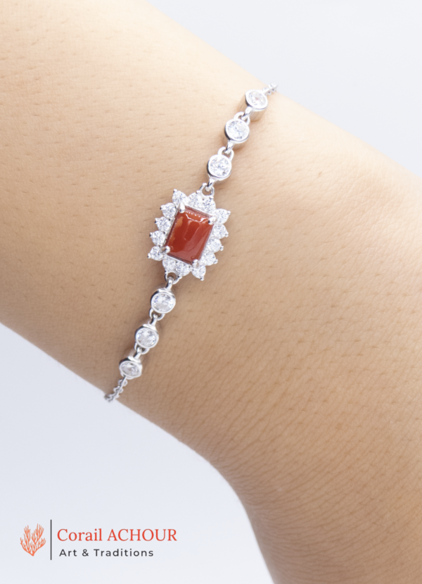 Bracelet en Corail rouge 0006 et argents