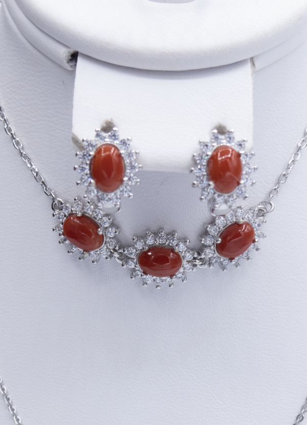 Parure en corail rouge et Argent 925 P009 – Image 3