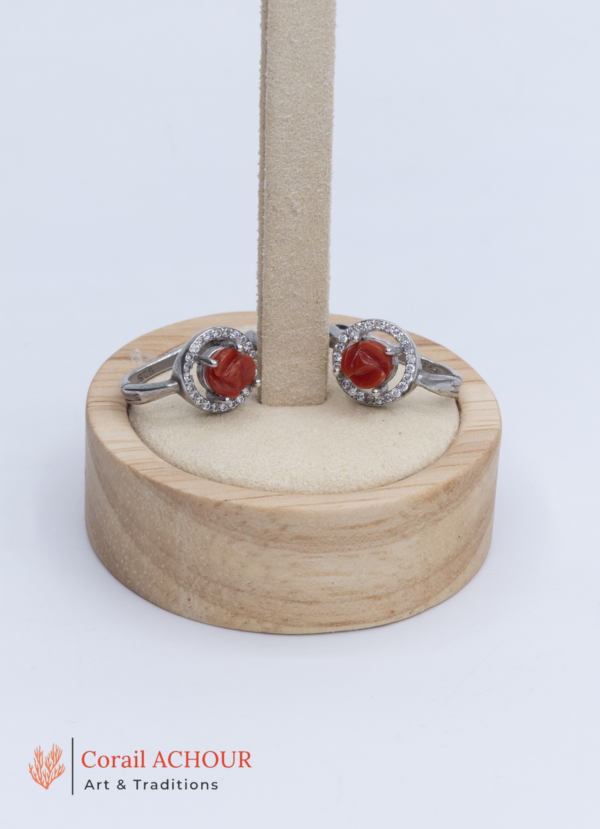 Boucles d'Oreilles en Corail rouge véritable BO 007