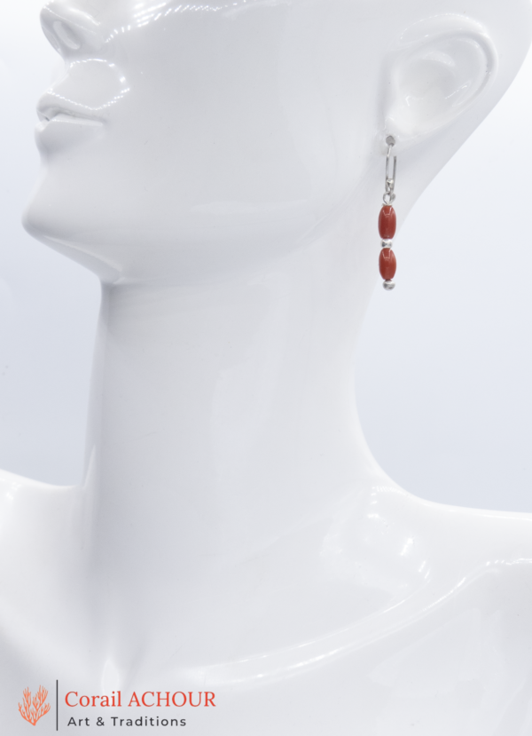 Boucles d'Oreilles en Corail rouge véritable BO 003