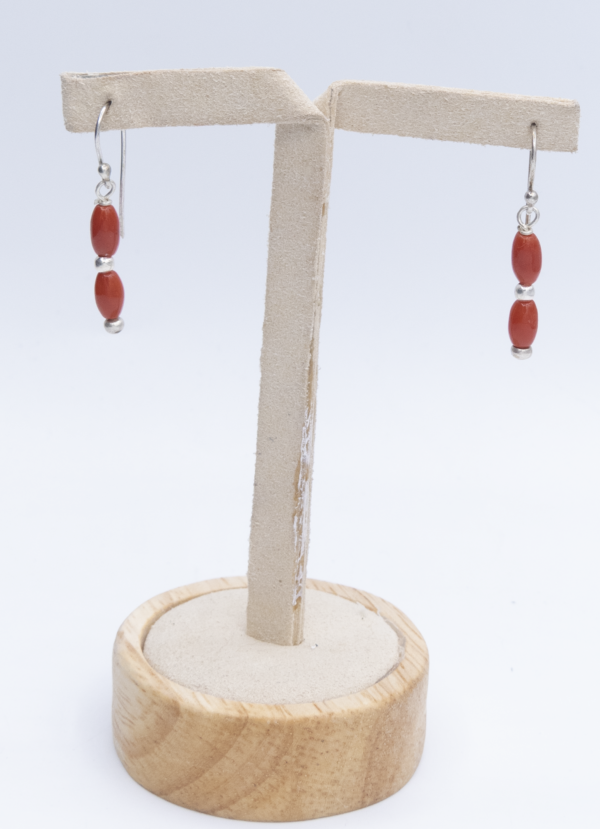 Boucles d'Oreilles en Corail rouge véritable BO 003 – Image 2