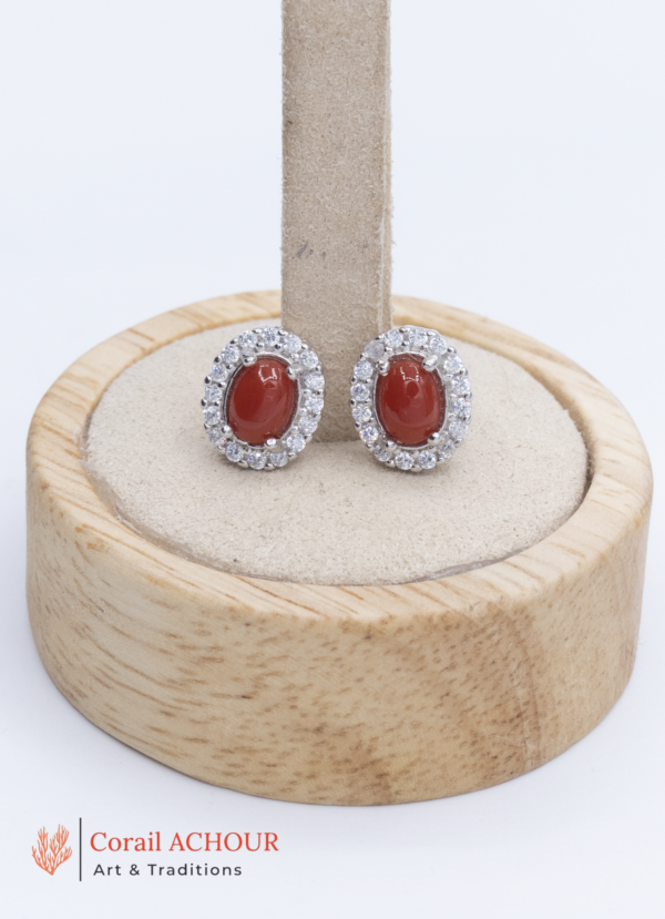 trs belle Boucles d'Oreilles en Corail rouge véritable BO 004