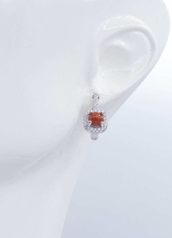 Boucles d'Oreilles en Corail rouge véritable BO 006 – Image 2