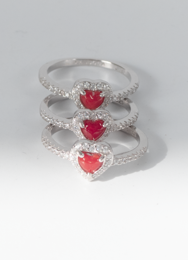 Bague en Argent 925 et Corail rouge 060 – Image 3